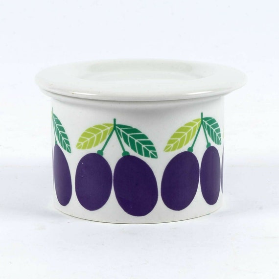 Vintage 1960's Arabia Pomona Plum Jam Jar With Lid Finland - Etsy
