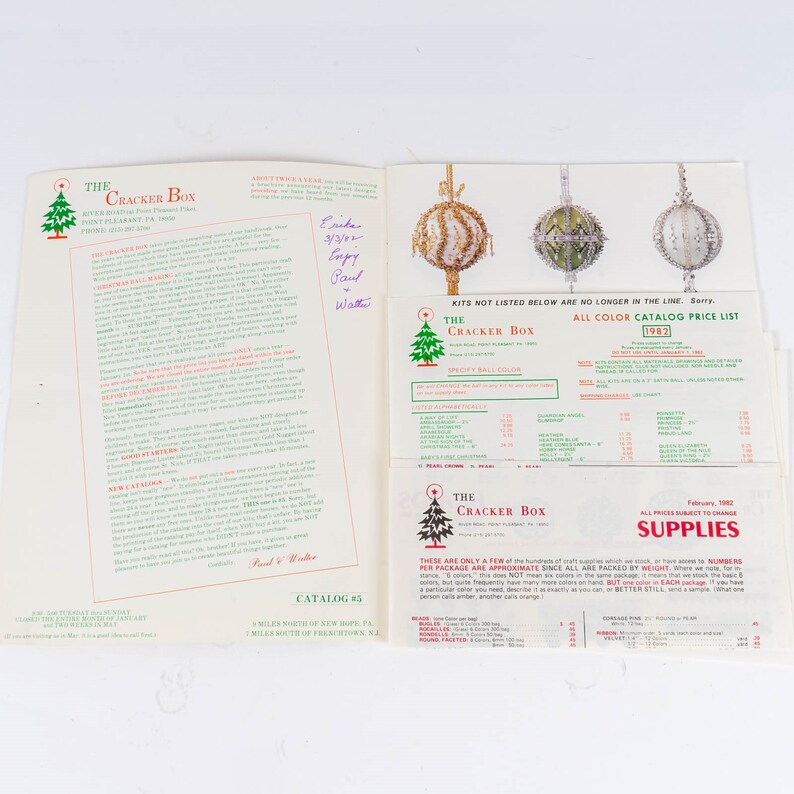 1982 the Cracker Box Beaded Ornament Kits Catalog Etsy