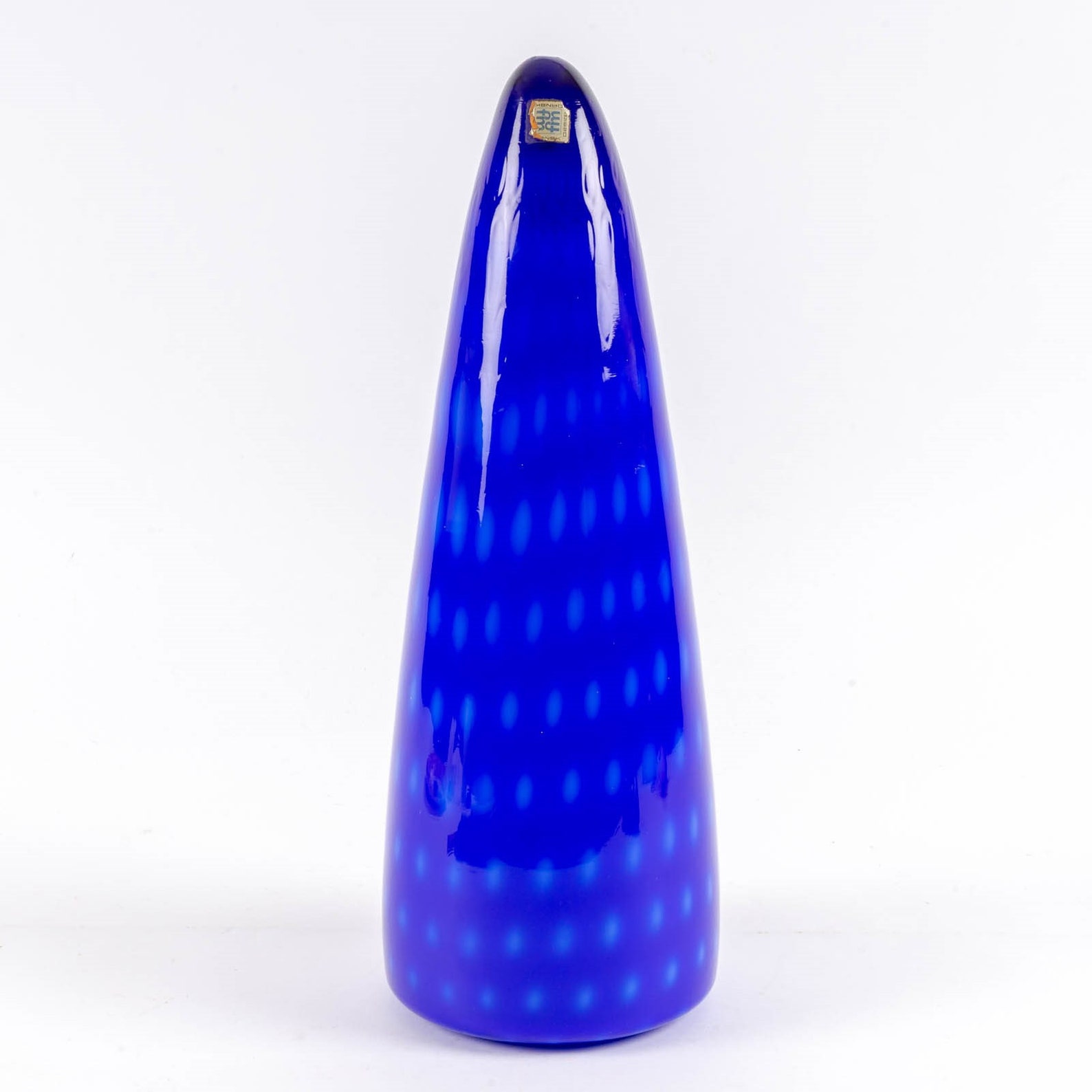 Vintage Dansk Design Blue Art Glass Pendant Light Shade Etsy