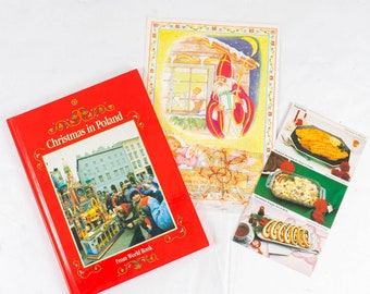 Christmas in Poland World Book with Advent Calendar Recipe Cards Ornament 1989