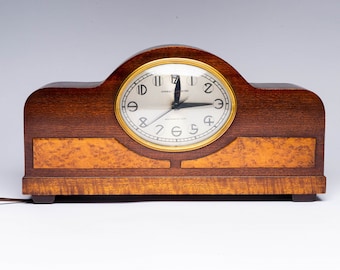 GE Haverhill Art Deco Mantel Clock Model 366 Electric Telechron Movement