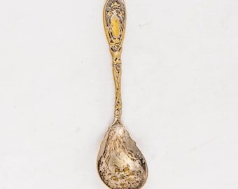 Narcissus Oxford Silver Plate Sugar Spoon Floral Art Nouveau Era Silver Plate