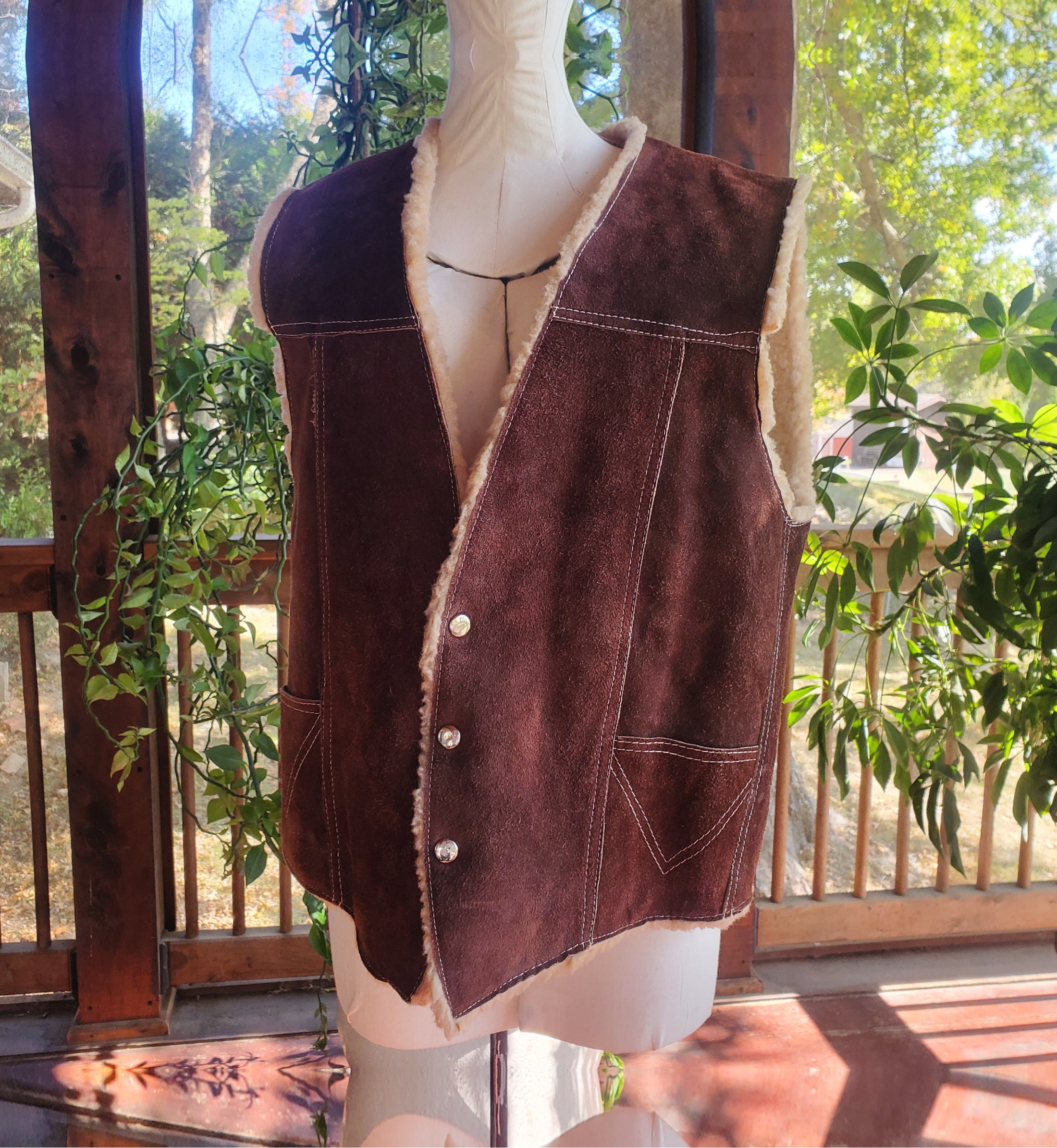 Leather Sherpa Vest - Etsy