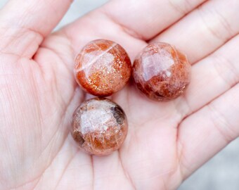 High Quality Sunstone Spheres With Flash | High Quality Sunstone Crystals | Grade A | Two Sizes To Choose From