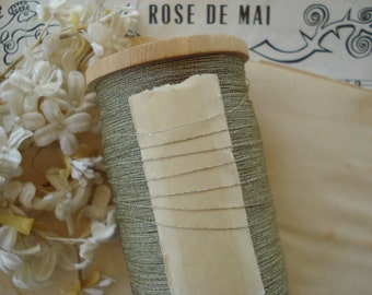 20y Antique French Gold Metallic Ivory Core Twist Metal Embroidery Thread Floss Sewing Ribbonwork Millinery Flowers Victorian Applique Doll