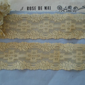 26" Vintage French 2 1/4" Cotton Geometric Floral Garland Scallop Flower Deco Net Valenciennes Lace Edwardian Ribbon Trim Dress Hat Doll