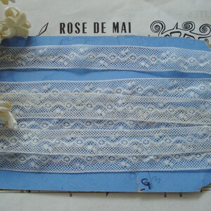 2y Antique French 5/8" Cotton Floral Beading Dot Art Deco Net Valenciennes Lace Victorian Edwardian Trim Flapper Hat Cloche Miniature Doll
