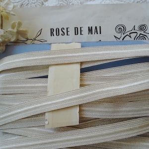 1 yard 5&quot; Antique French 1/2&quot; Galloon Silver Metallic Art Deco Military Uniform Jacquard Brocade Metal  Ribbon Trim Vintage Dress Edwardian