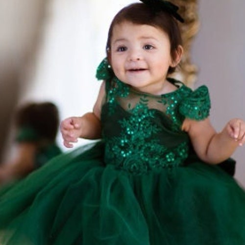 Emerald Green Dress Toddler Baby Girl Dress Dress for Girls Etsy