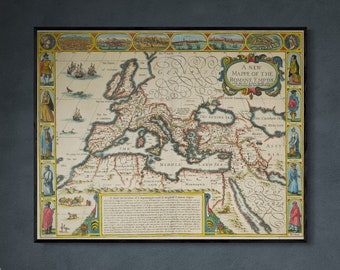 Antike Römische Reich Karte Print: Vintage Wand Kunst Reproduktion