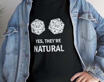 Funny Gamer Girl D20 T-Shirt: Natural RPG Dice Tee