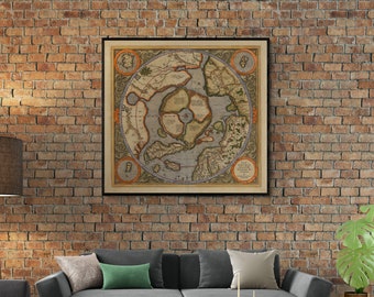 Gerard Mercator Arctic Map Print: 1595 Vintage Wall Decor