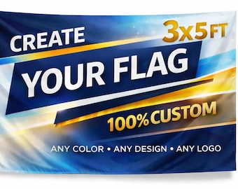 Custom 3x5 Flag: Personalized Photo, Logo, Text Banner