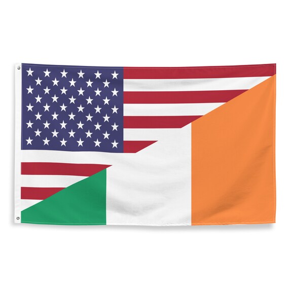 USA Ireland Friendship Irish American Flag 2x3 Feet Polyester With Grommets – Double Sided Printed