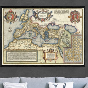 Ancient Roman Empire Map Romani Imperii Imago | Vintage Map | Map Reproduction | Vintage Wall Decor, Map of Roman Empire, Ancient Rome