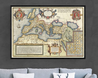 Ancient Roman Empire Map: Vintage Reproduction Wall Art