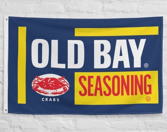 Funny Old Bay Seasoning unofficial Maryland Flag 100% polyester with 2 Iron grommets