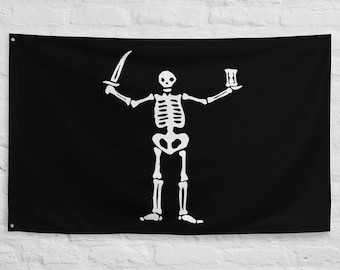 Captain Flint Flag Black Sails, Pirate Jolly Roger, Pirate Enthusiast, Nautical Decor, Pirate Collectible, Vintage Pirate Flag