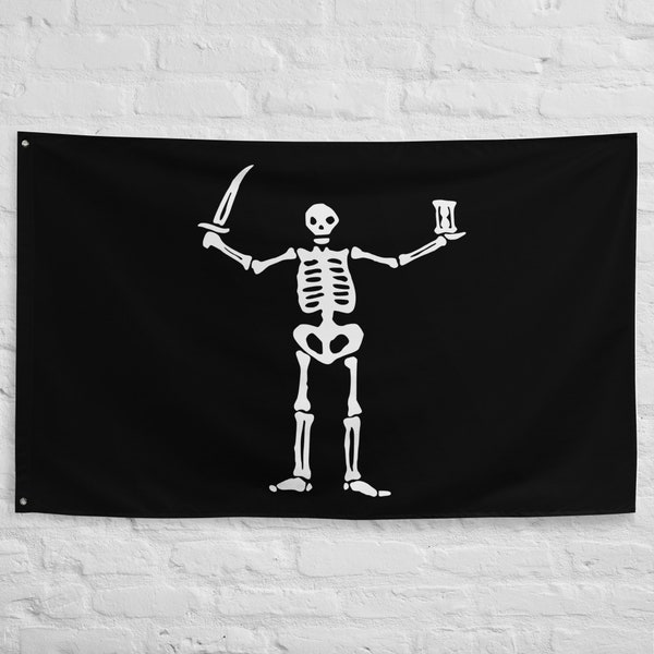 Kapitän Flint Flagge schwarze Segel, Pirat Jolly Roger, Piraten Enthusiast, Nautisches Dekor, Piraten Sammlerstück, Vintage Piratenflagge