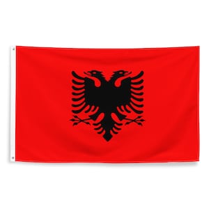 Albanian National Flags Polyester with Iron Grommets 100% Albania Flag