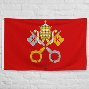 Bandiera dello Stato Pontificio Bandiera 100% poliestere con 2 occhielli in ferro Città del Vaticano Bandiere Papali