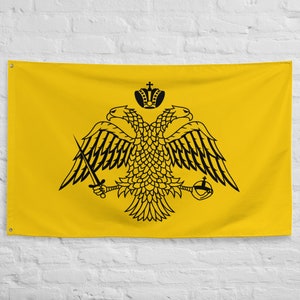 Yellow Byzantium Flag Banner: Polyester Home Decor