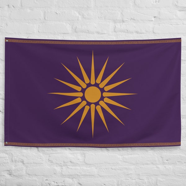 The Kingdom of Macedonia Ancient Macedon Banner Flag 100% poliestere con 2 anelli di tenuta in ferro Bandiere dell'antica Macedonia