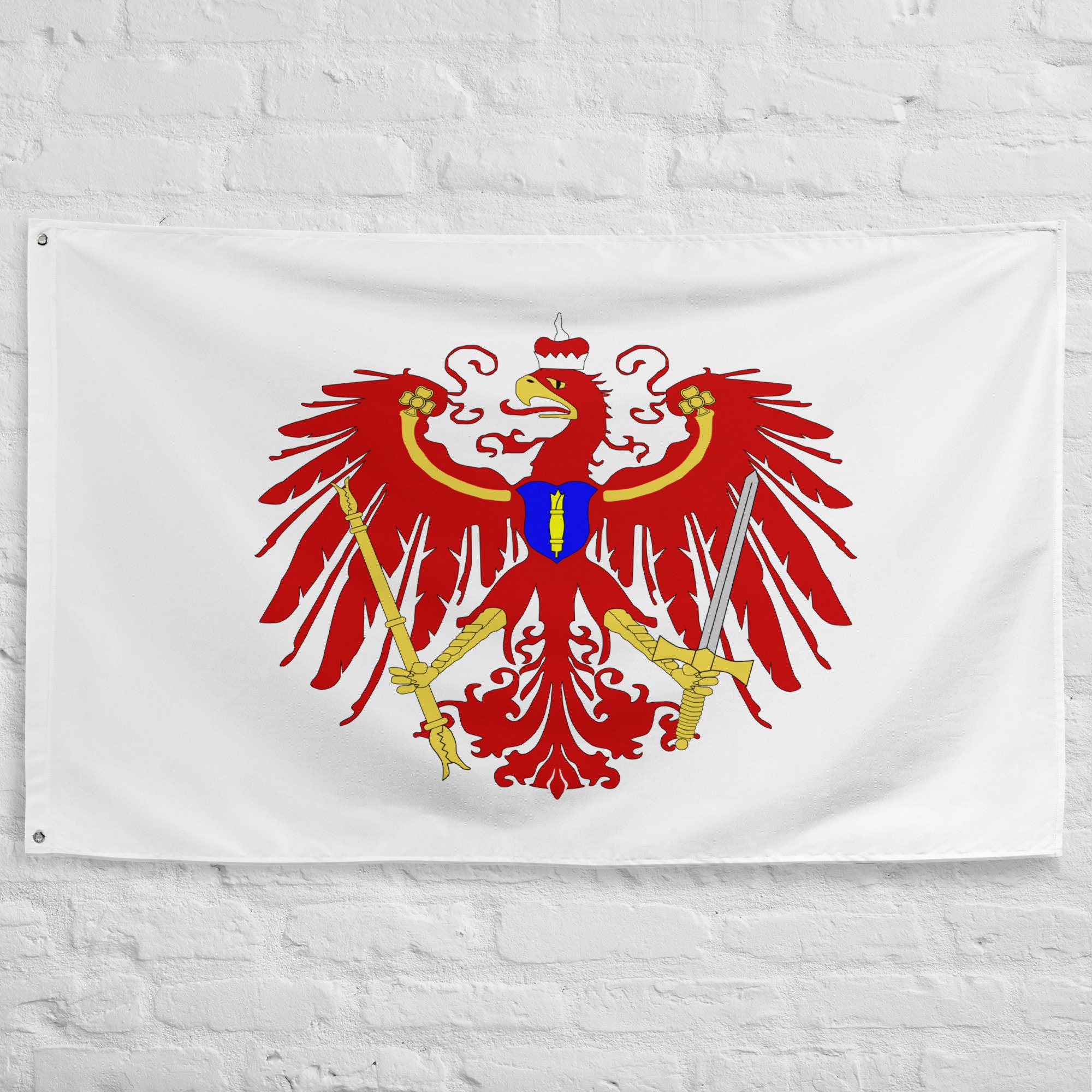 Brandenburg Stock-Flagge 30x45 Cm – Schwarz-Rot-Gold, Aus Polyester – Ideal Für Wandmontage & Events