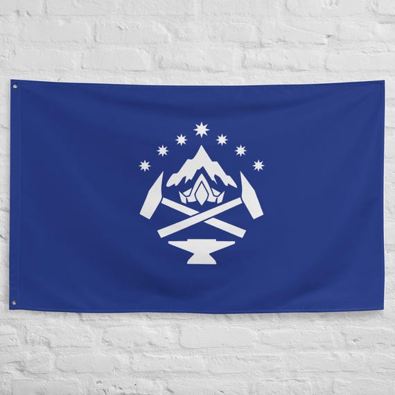 Blue Mountains Dwarven Flag – Polyester Banner - Etsy
