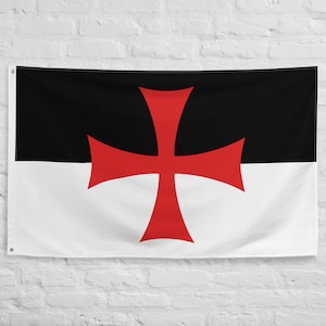 Foot Knights Templar Battle Flag 100% polyester with 2 Iron grommets Catholic Flags Roman Catholic Church Flags