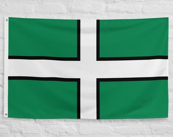 Devon County Flag: English Green & White Polyester Flag