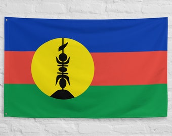 New Caledonia Flag with Iron Grommets 100% polyester Kanak People Flag
