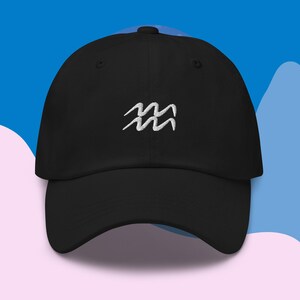 Aquarius Zodiac Dad Hat: Embroidered Cotton Baseball Cap