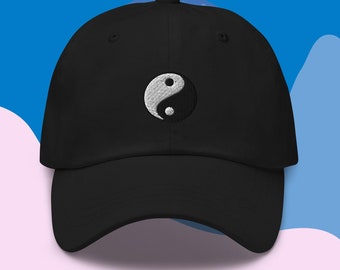 Yin Yang Dad Hat Baseball Cap Embroidered Cotton Dad Hat - Zen Peace Balance Philosophy