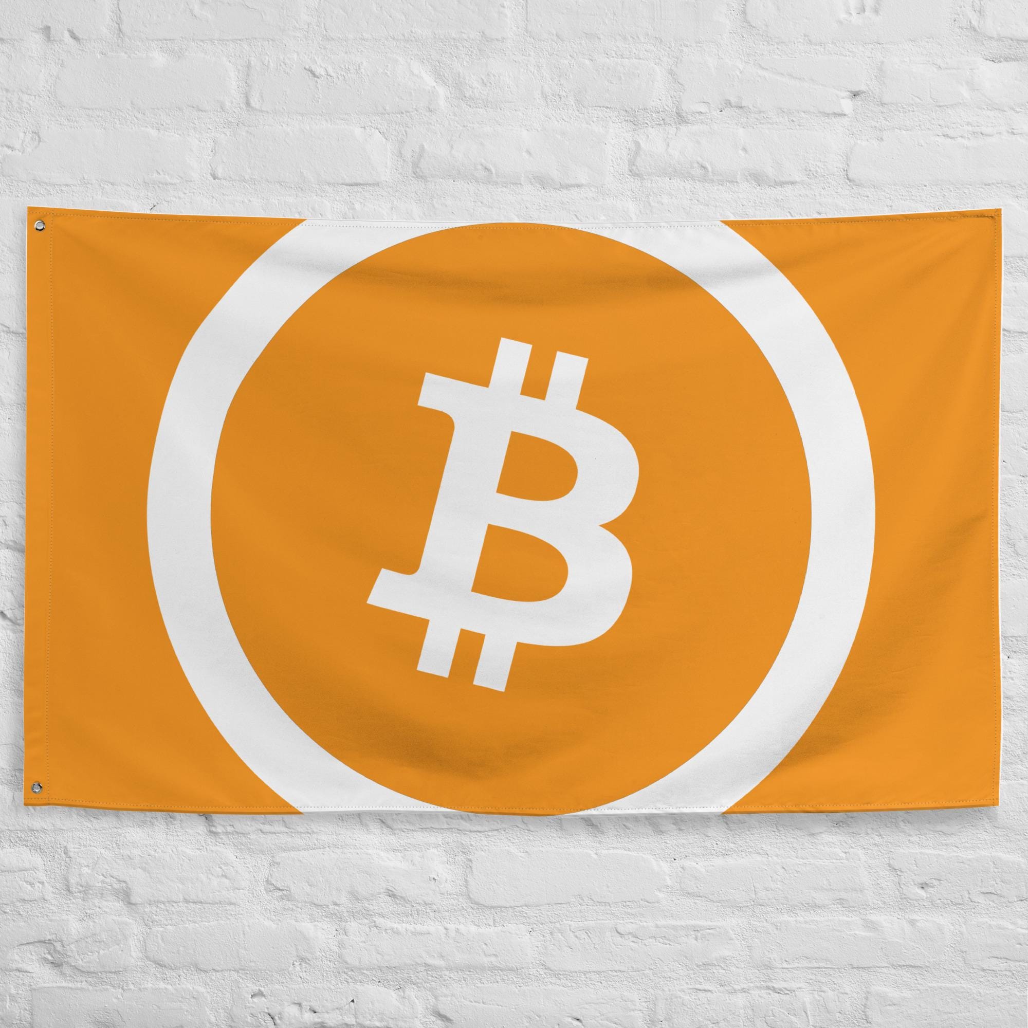BTC grote vlag Bitcoin vlag binnen- of buitenvlag Vlagbanner 100% polyester  met 2 ijzeren doorvoertules - Etsy Nederland