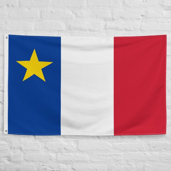 Acadia Flags With Iron Grommets 100 Polyester Acadians Flag Etsy