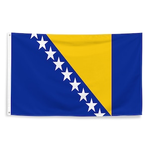 Bosnian National Flags Polyester with Iron Grommets 100% Bosnia and Herzegovina Flag