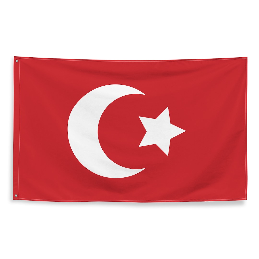 Ottoman Empire Flag 100 Polyester With 2 Iron Grommets Turkish Empire