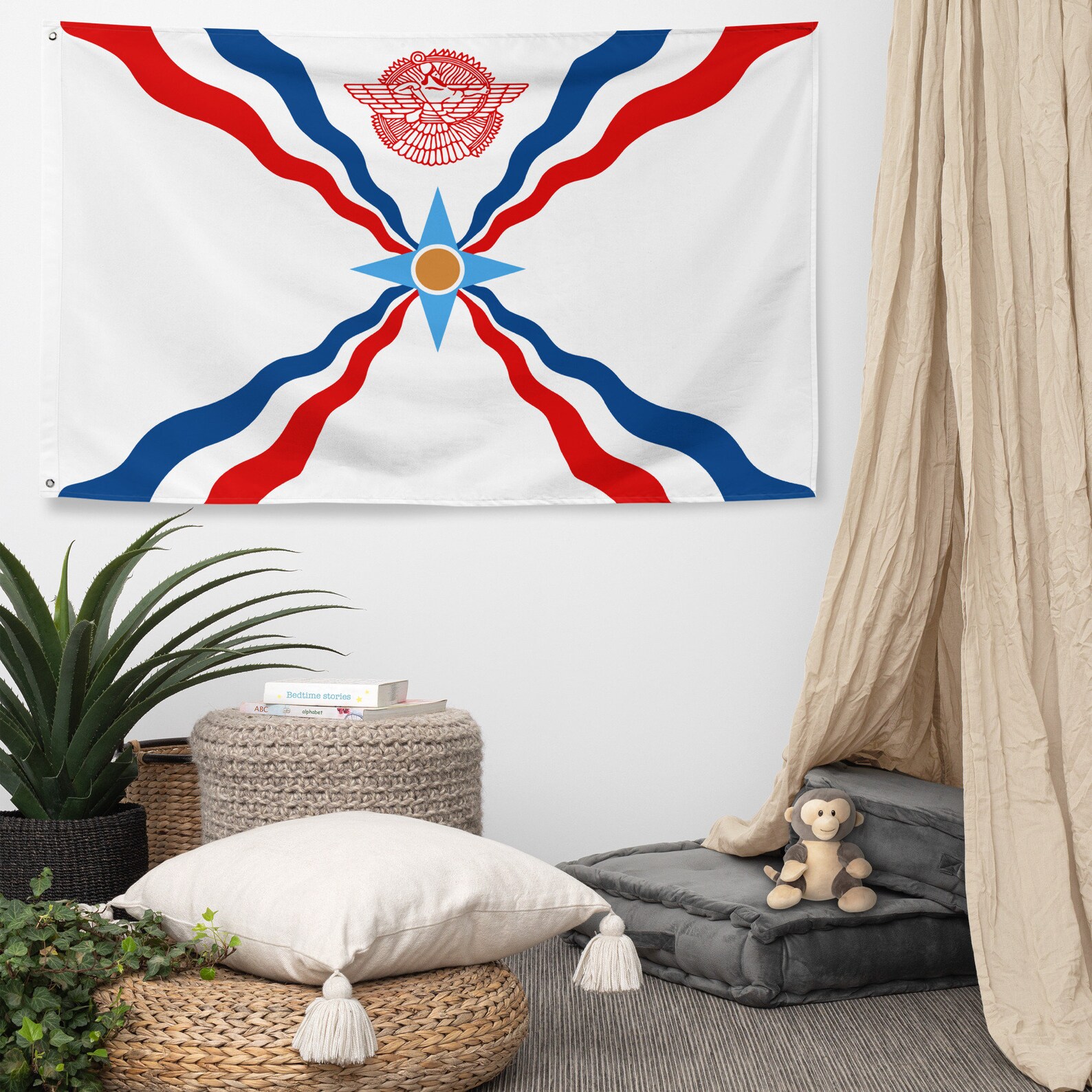 Assyrian Flag: Large Polyester Banner With Grommets - Etsy