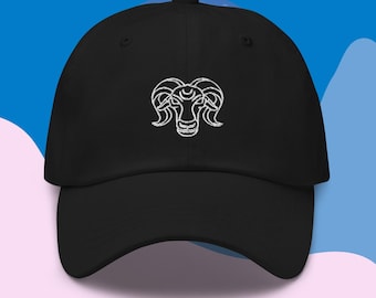 Aries Zodiac Sign Dad Hat: Embroidered Cotton Baseball Cap