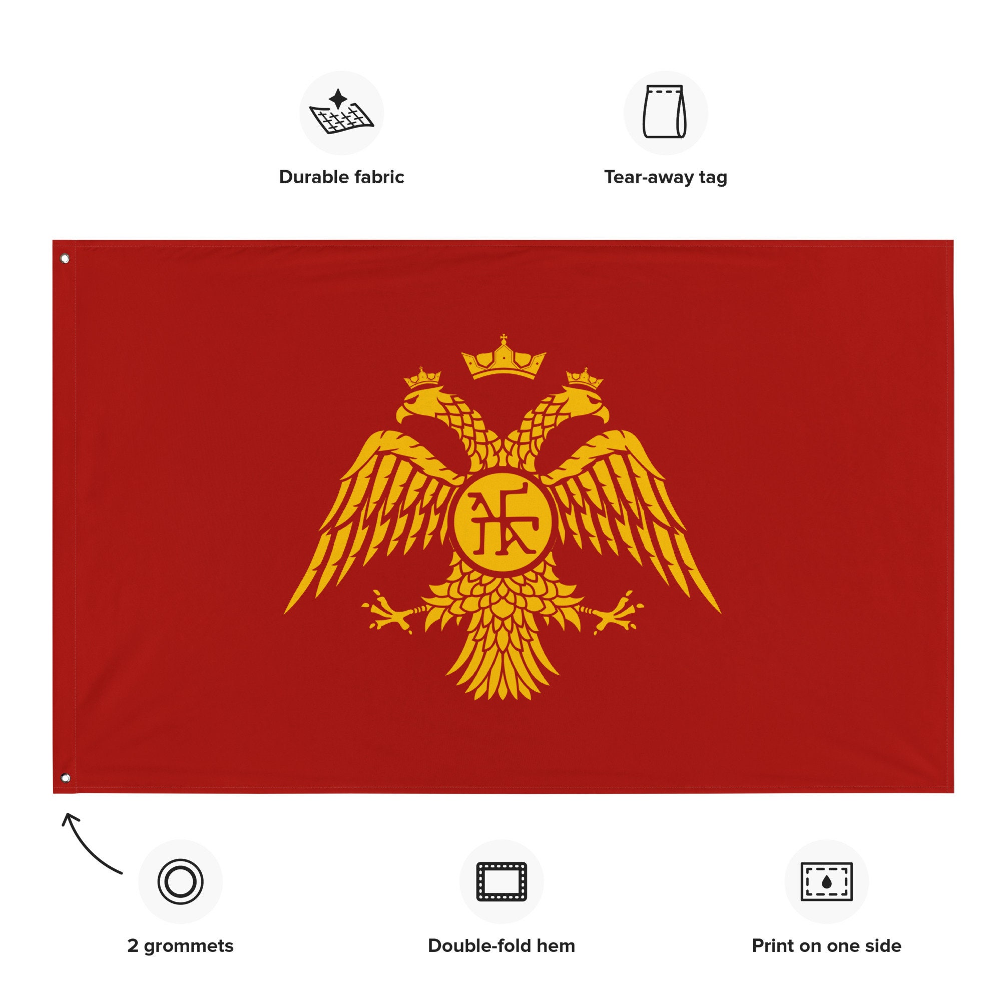 Grand Drapeau Empire Byzantin 91x152 Cm - Bannière Historique Romaine Byzantine