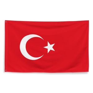 Turkey Flag 100% polyester Turkish Flags with 2 Iron Grommets