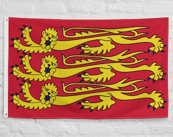 Large Flag of King Richard I of England Banner flags Flying flag King Lionheart banner with 2 iron grommets Historic English flags 1198–1340