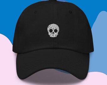 Skull Embroidery Dad Hat: Cotton Baseball Cap