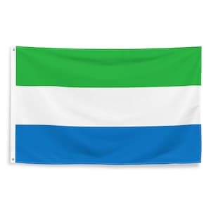Sierra Leonean National Flags Polyester with Iron Grommets 100% Sierra Leone Flag