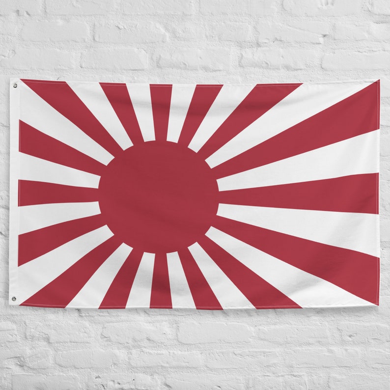 Large Japanese Flag Rising Sun Flag indoor or outdoor Flag Flying flag banner 100% polyester with 2 iron grommets Imperial Japanese Navy image 1