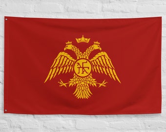 Large Byzantine Empire Flag Banner Made of Polyester Perfect For Home Decoration Red Byzantium Flag