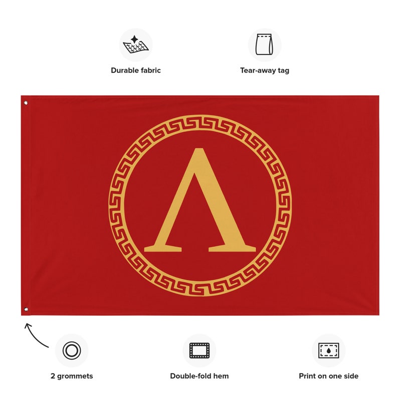 Sparta Ancient Spartan Banner Flag 100% polyester with 2 iron grommets Ancient Sparta Flags