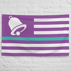 Dünne Baja Blast-Linie Hinter der Glocke Dünne Drew-Linien-Flagge - Innen- / Außenbanner, 100% Polyester mit 2 Eisenösen