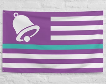 Thin Baja Blast Line Back the Bell Thin Drew Line Flag - Indoor/Outdoor Banner, 100% Polyester with 2 Iron Grommets
